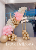 Gold,Pink and White Balloon Garland Birthday Decoration in Melbourne blove