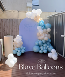 Melbourne balloon garland boy birthday party decoration with blue and white color blove