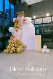 Melbourne birthday party balloon decoration with pink and gold color blove