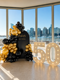 Gold And Black Theme Birthday Party Balloon Decoration in Melbourne
