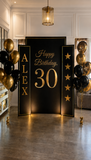 Black & Gold 30th Birthday Backdrop Styling Melbourne