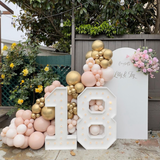 Melbourne 18 years old birthday party balloon decoration with gold and pink theme
