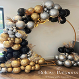 Melbourne birthday party balloon decoration with gold and black theme