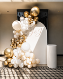 Luxury White Gold Balloon Backdrop Melbourne Party Decoration