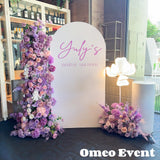 Melbourne Purple with White Color Flowers Arch Pillar Centerpieces Renting Bridal shower Wedding flowers