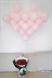 Melbourne proposal, marry me, and engagement flowers and balloons party decoration