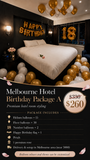Gold Luxe Hotel Birthday Room Decoration Melbourne |  Birthday Balloon Hotel Setup