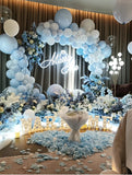 Melbourne engagement birthday party balloon blue flowers decoration