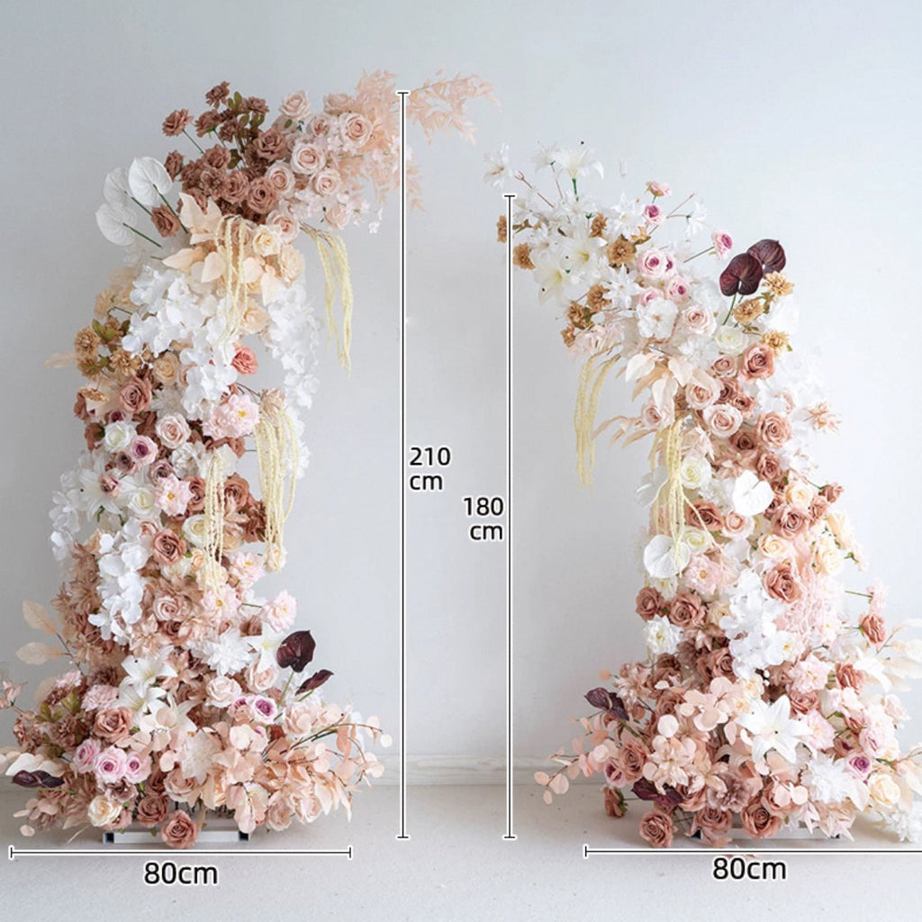 Melbourne Nutral Nude Color Flowers Arch Pillar Centerpieces Renting blove