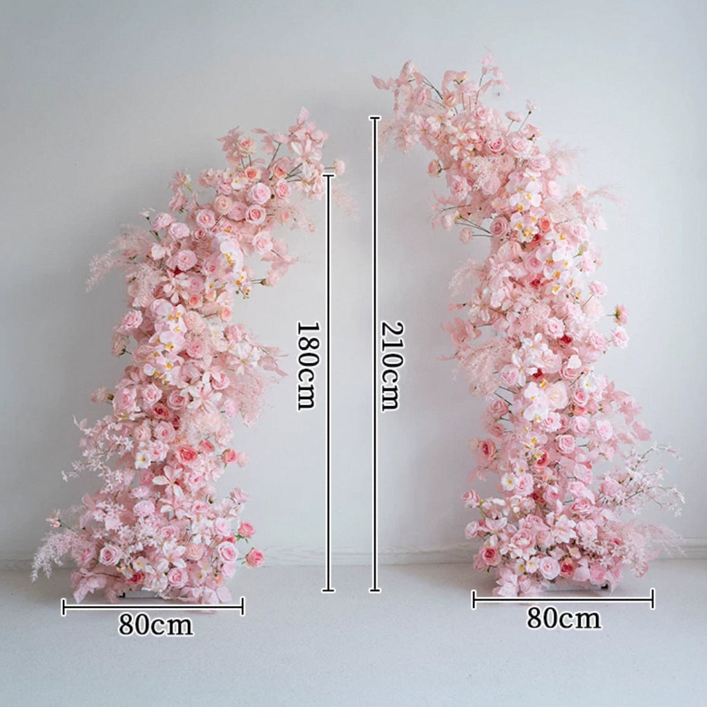 Melbourne Pink with White Color Flower Arch Pillar Centerpieces Renting 1 blove