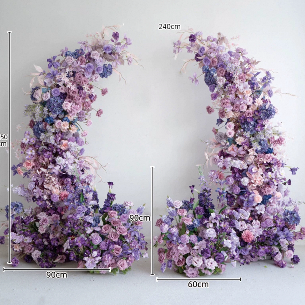Melbourne Purple Flower Arch Pillar Centerpieces Renting 5 blove