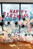 Melbourne home birthday party balloon decoration with flowers