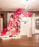 Melbourne engagement birthday party balloon with bright pink flowers