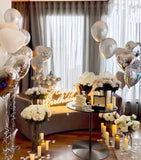 happy birthday decoration with white roses in melbourne blove