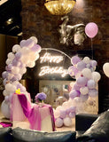 happy birthday decoration with white roses in melbourne blove
