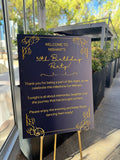 Gold And Black Theme Birthday Party Balloon Decoration in Melbourne