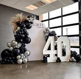 Melbourne 40 years old&nbsp; birthday party decoration with black and silver color blove