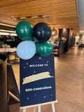 Melbourne balloon garland and lights number decoration
