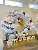 Happy birthday party balloon decoration in Melbourne with blue and pink color blove