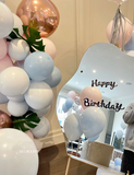 Happy birthday party balloon decoration in Melbourne with blue and pink color blove