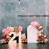 Melbourne 21st birthday party balloon garland + lights number