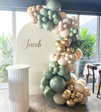 Melbourne balloon arrangement  garland with green and cream white color