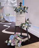 Melbourne White with Blue colors Flowers Arch Pillar Centerpieces Hiring