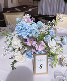 Melbourne White with Blue colors Flowers Arch Pillar Centerpieces Hiring