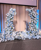 Melbourne Blue with White Color Flowers Arch Pillar Centerpieces Hiring