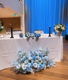 Melbourne Blue with White Color Flowers Arch Pillar Centerpieces Hiring