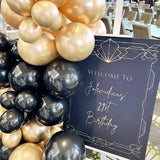 Melbourne Custom Party Decorations with Black & Gold Color Balloon Garland