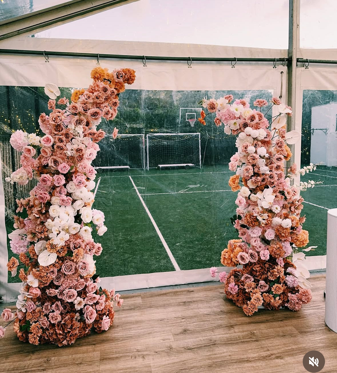 Nude & Neutral Artificial Flower Pillar Hire Melbourne