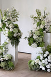 White & Green Wedding Floral Centrepiece Hire Melbourne