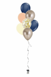 7PC LATEX BALLOON BOUQUET (CONFETTI+CHROME+PLAIN COLOUR)