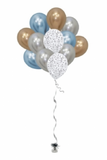 12PC LATEX BALLOON BOUQUET CONFETTICHROMEPLAIN COLOUR