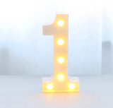 BLOVE Marquee Number 1 1.2m White Metal with Lights HIRE blove