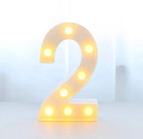 BLOVE Marquee Number 2 1.2m White Metal with Lights HIRE