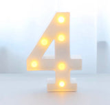 BLOVE Marquee Number 4 1.2m White Metal with Lights HIRE