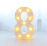 BLOVE Marquee Number 8 1.2m White Metal with Lights HIRE