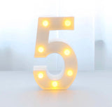 BLOVE Marquee Number 5 1.2m White Metal with Lights HIRE
