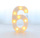 BLOVE Marquee Number 6 1.2m White Metal with Lights HIRE