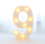 BLOVE Marquee Number 9 1.2m White Metal with Lights HIRE