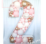 BLOVE  Number 2 1.2m with Personalized Balloons Decoration HIRE blove