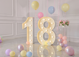 BLOVE Marquee Number 1 1.2m White Metal with Lights HIRE blove